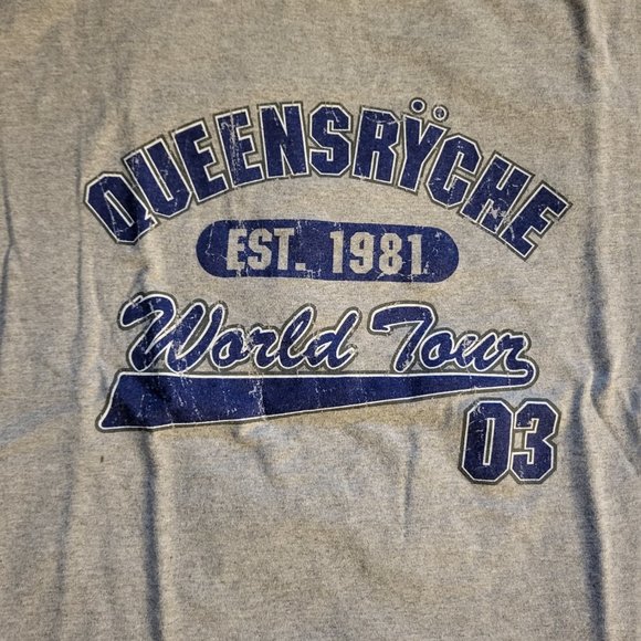 Vintage Queensryche 2003 World Tour Mens T Shirt Jersey Size Medium to Large - Picture 2 of 6